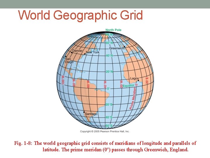 World Geographic Grid Fig. 1 -8: The world geographic grid consists of meridians of World Geographic Grid Fig. 1 -8: The world geographic grid consists of meridians of