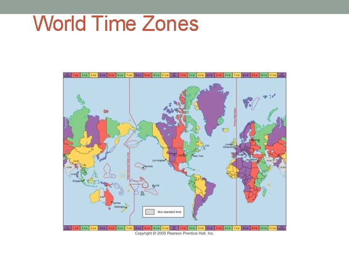 World Time Zones Fig. 1 -9: The world’s 24 standard time zones are often