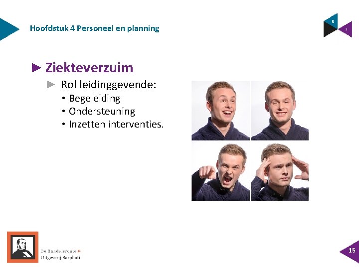 Hoofdstuk 4 Personeel en planning ► Ziekteverzuim ► Rol leidinggevende: • Begeleiding • Ondersteuning Hoofdstuk 4 Personeel en planning ► Ziekteverzuim ► Rol leidinggevende: • Begeleiding • Ondersteuning