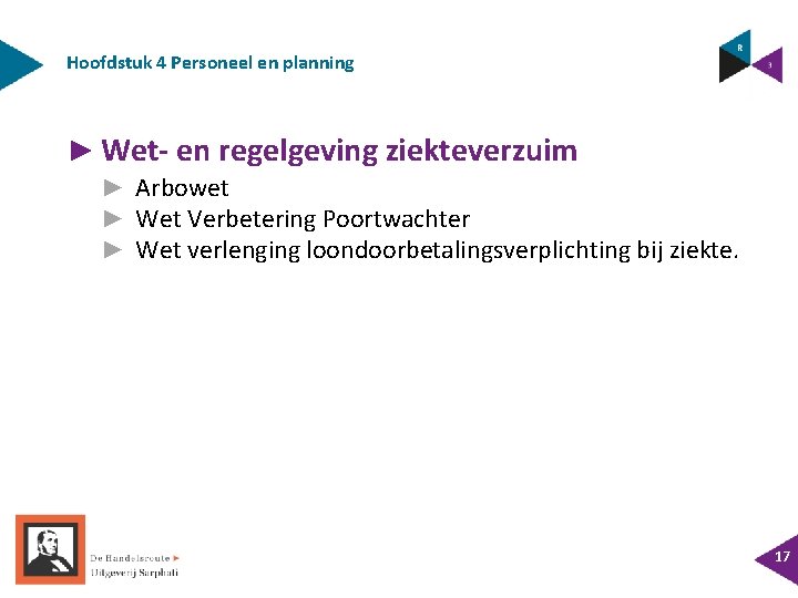 Hoofdstuk 4 Personeel en planning ► Wet- en regelgeving ziekteverzuim ► Arbowet ► Wet Hoofdstuk 4 Personeel en planning ► Wet- en regelgeving ziekteverzuim ► Arbowet ► Wet