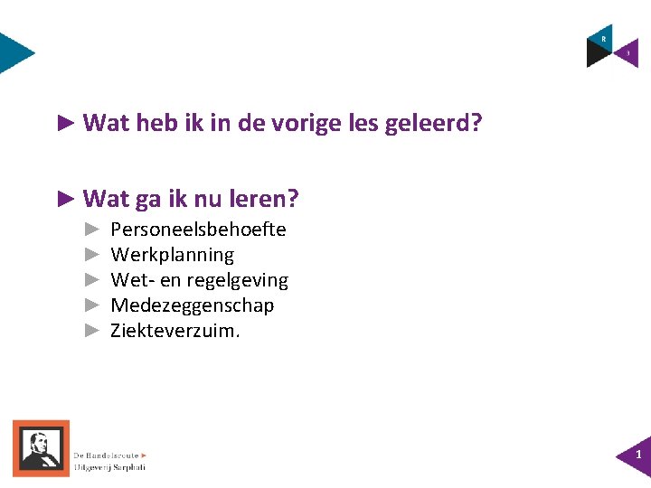 ► Wat heb ik in de vorige les geleerd? ► Wat ga ik nu ► Wat heb ik in de vorige les geleerd? ► Wat ga ik nu