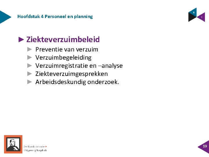 Hoofdstuk 4 Personeel en planning ► Ziekteverzuimbeleid ► ► ► Preventie van verzuim Verzuimbegeleiding Hoofdstuk 4 Personeel en planning ► Ziekteverzuimbeleid ► ► ► Preventie van verzuim Verzuimbegeleiding