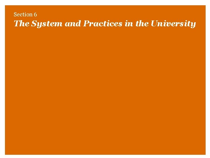 Section 6 The System and Practices in the University 