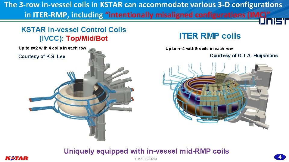 The 3 -row in-vessel coils in KSTAR can accommodate various 3 -D configurations in