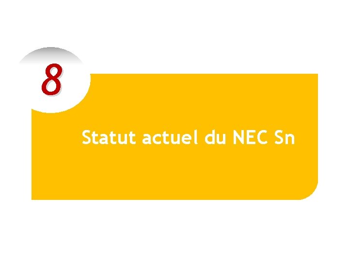 8 Statut actuel du NEC Sn 