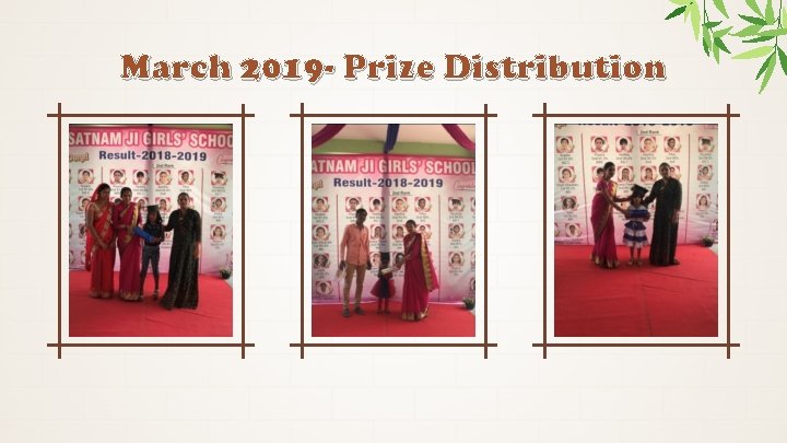 March 2019 - Prize Distribution 