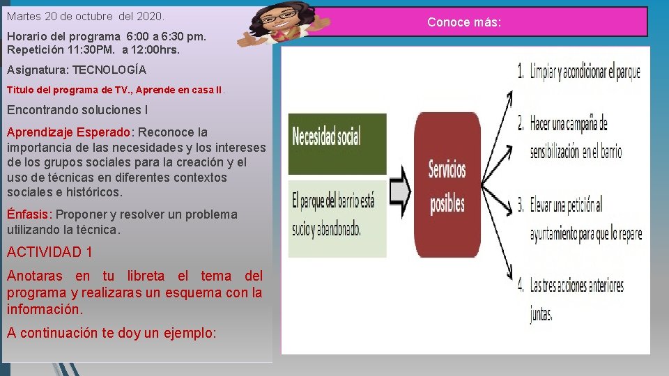 Martes 20 de octubre del 2020. Horario del programa 6: 00 a 6: 30