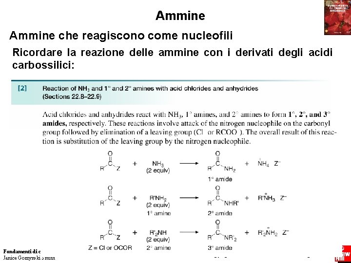 Ammine che reagiscono come nucleofili Ricordare la reazione delle ammine con i derivati degli