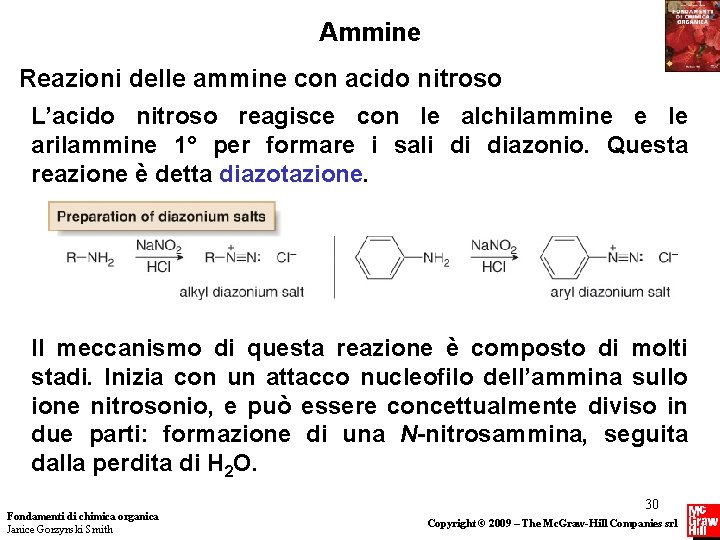 Ammine Reazioni delle ammine con acido nitroso L’acido nitroso reagisce con le alchilammine e