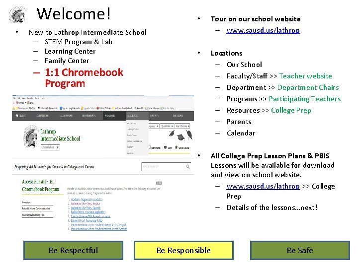 Welcome! • New to Lathrop Intermediate School – STEM Program & Lab – Learning Welcome! • New to Lathrop Intermediate School – STEM Program & Lab – Learning