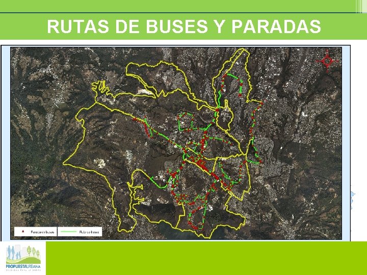 s u r e. Yr. PARADAS os RUTAS B DEa. BUSES Zonas No Urbanizables