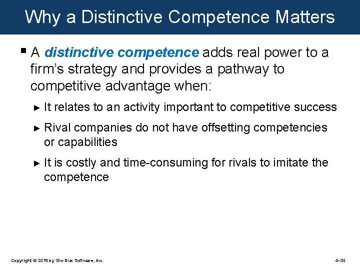 Why a Distinctive Competence Matters § A distinctive competence adds real power to a