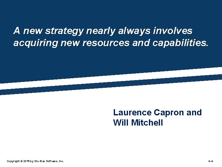 A new strategy nearly always involves acquiring new resources and capabilities. Laurence Capron and