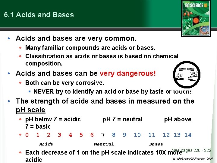 5. 1 Acids and Bases • Acids and bases are very common. w Many