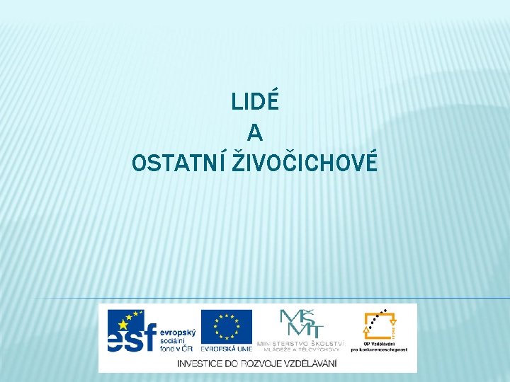 LIDÉ A OSTATNÍ ŽIVOČICHOVÉ 