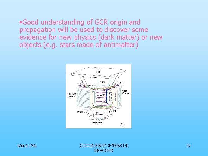  • Good understanding of GCR origin and propagation will be used to discover