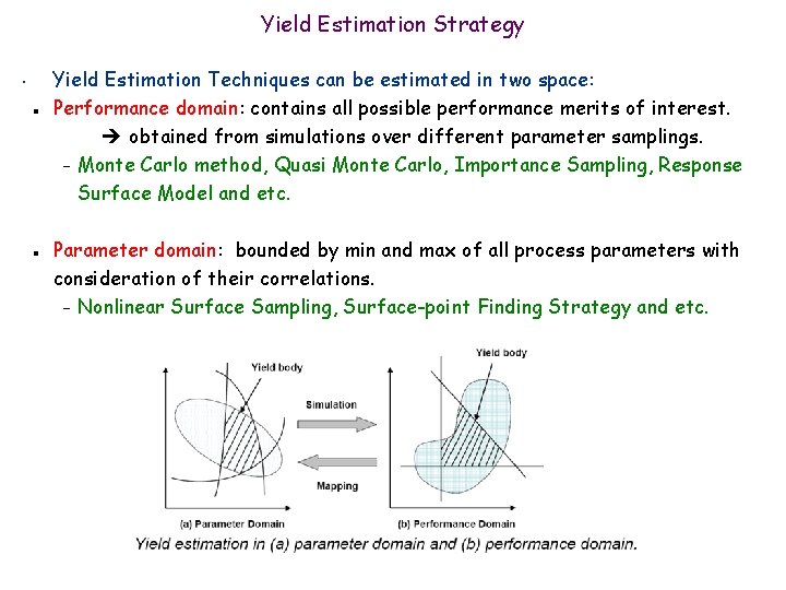 Yield Estimation Strategy • n n Yield Estimation Techniques can be estimated in two Yield Estimation Strategy • n n Yield Estimation Techniques can be estimated in two