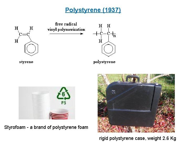 Polystyrene (1937) Styrofoam - a brand of polystyrene foam rigid polystyrene case, weight 2.