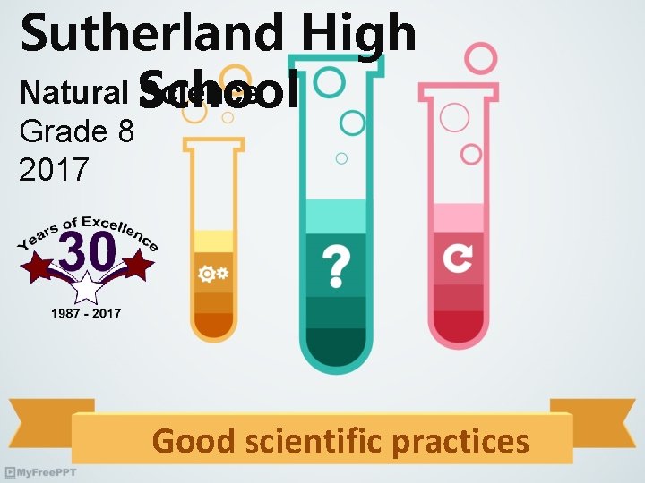 Sutherland High Natural School Science Grade 8 2017 Good scientific practices Sutherland High Natural School Science Grade 8 2017 Good scientific practices