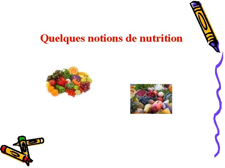 Quelques notions de nutrition 