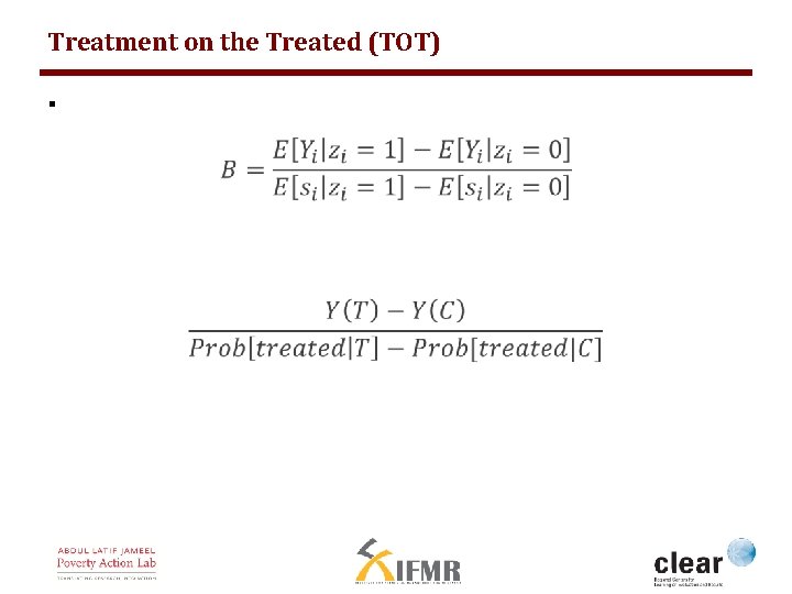 Treatment on the Treated (TOT) § 