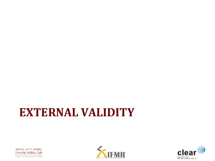 EXTERNAL VALIDITY 