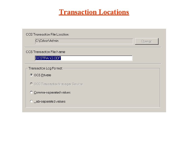 Transaction Locations Transaction Locations