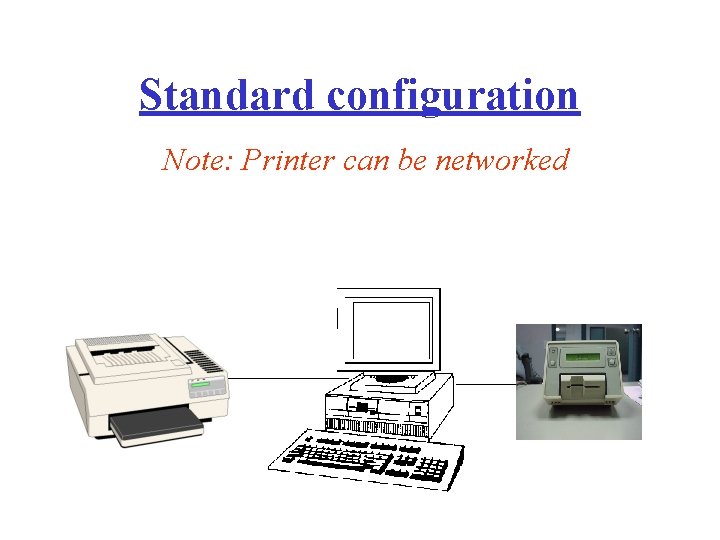 Standard configuration Note: Printer can be networked 