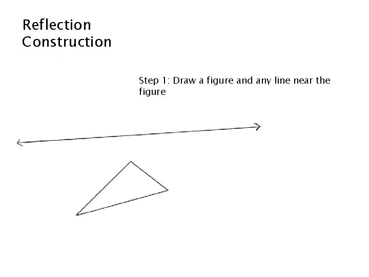 Reflection Construction Step 1: Draw a figure and any line near the figure 