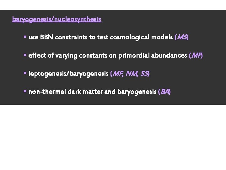KCL Group of Theoretical Particle Physics Cosmology TPPC