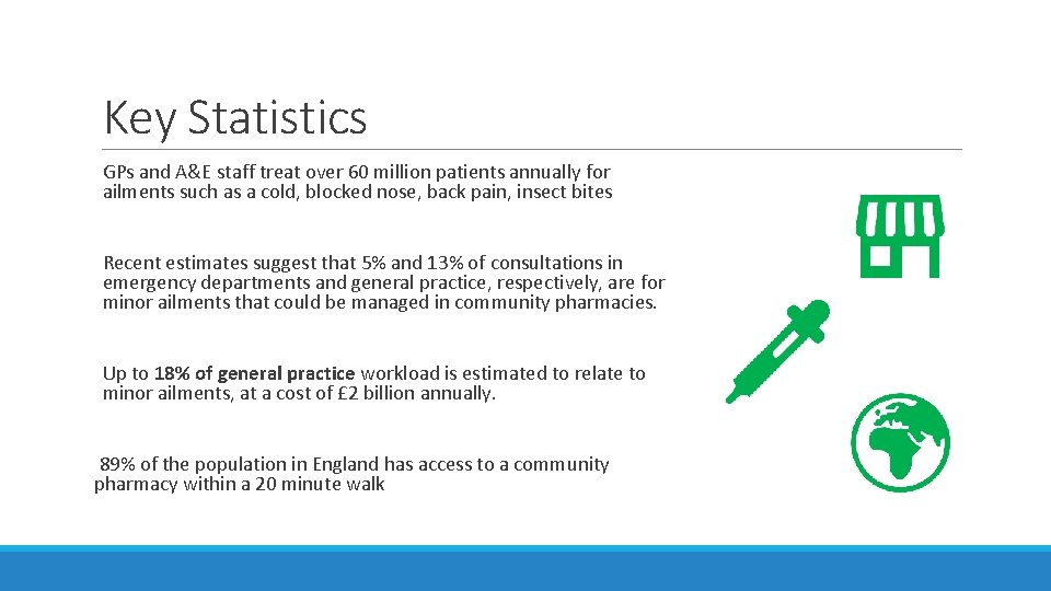 Key Statistics GPs and A&E staff treat over 60 million patients annually for ailments Key Statistics GPs and A&E staff treat over 60 million patients annually for ailments