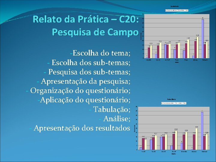 Relato da Prática – C 20: Pesquisa de Campo -Escolha do tema; - Escolha