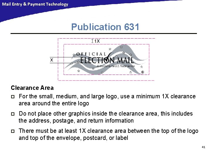 Mail Entry & Payment Technology Publication 631 Clearance Area p For the small, medium, Mail Entry & Payment Technology Publication 631 Clearance Area p For the small, medium,