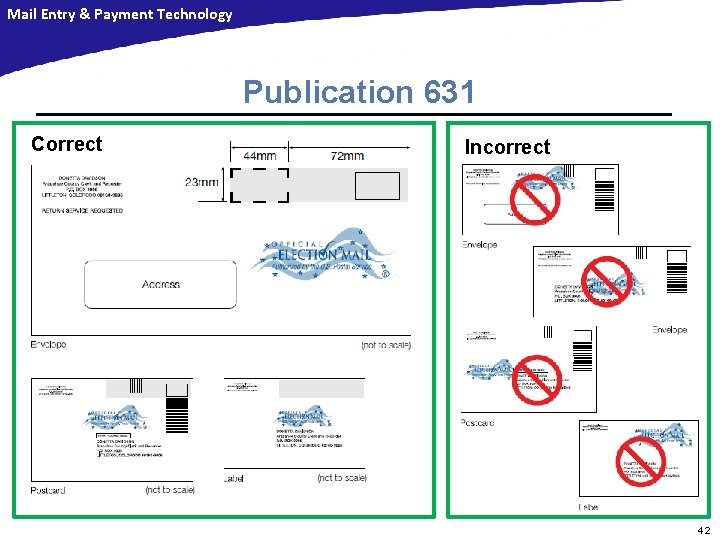 Mail Entry & Payment Technology Publication 631 Correct Incorrect 42 Mail Entry & Payment Technology Publication 631 Correct Incorrect 42