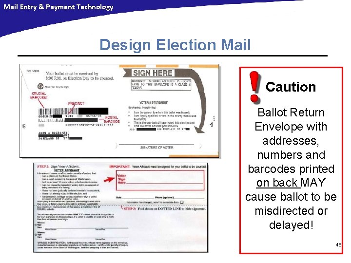 Mail Entry & Payment Technology Design Election Mail Caution Ballot Return Envelope with addresses, Mail Entry & Payment Technology Design Election Mail Caution Ballot Return Envelope with addresses,
