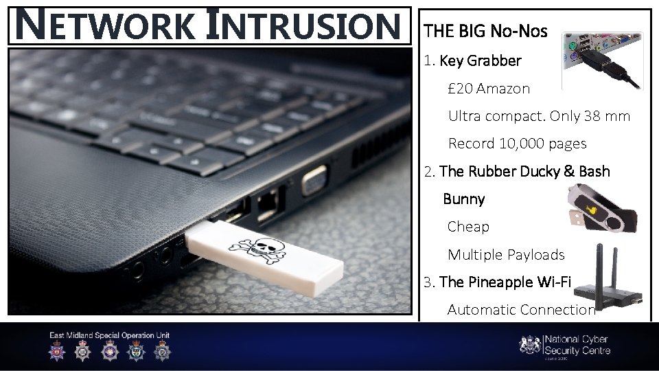 NETWORK INTRUSION THE BIG No-Nos 1. Key Grabber £ 20 Amazon Ultra compact. Only