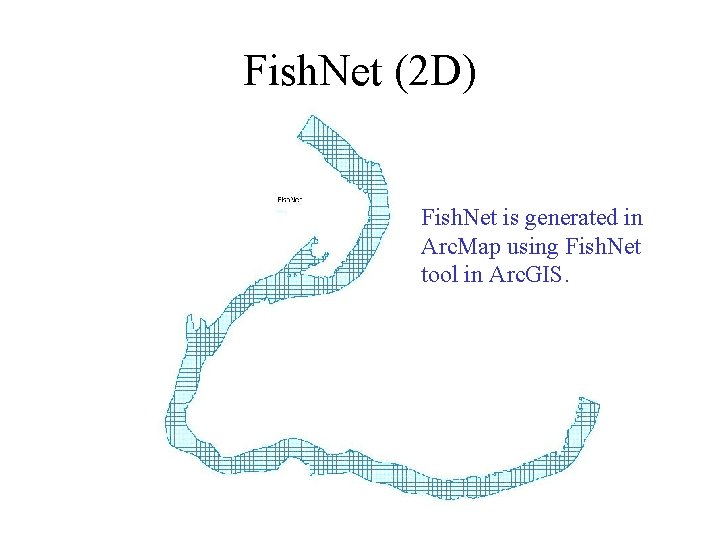 Fish. Net (2 D) Fish. Net is generated in Arc. Map using Fish. Net