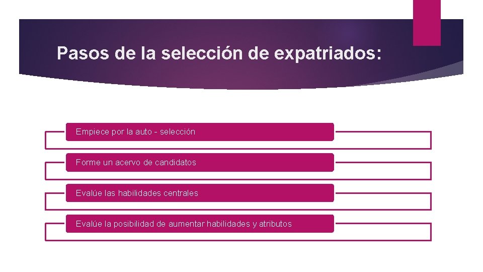 Pasos de la selección de expatriados: Empiece por la auto - selección Forme un