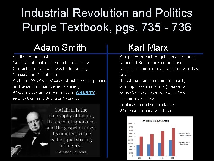 Industrial Revolution and Politics Purple Textbook, pgs. 735 - 736 Adam Smith Scottish Economist