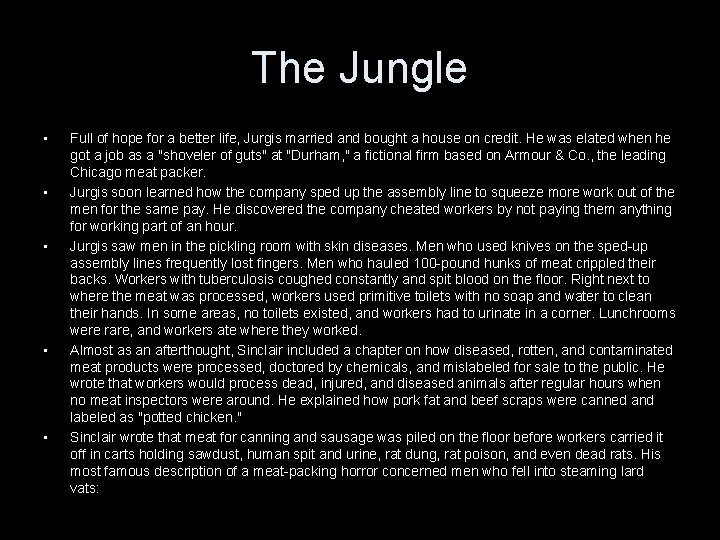 The Jungle • • • Full of hope for a better life, Jurgis married