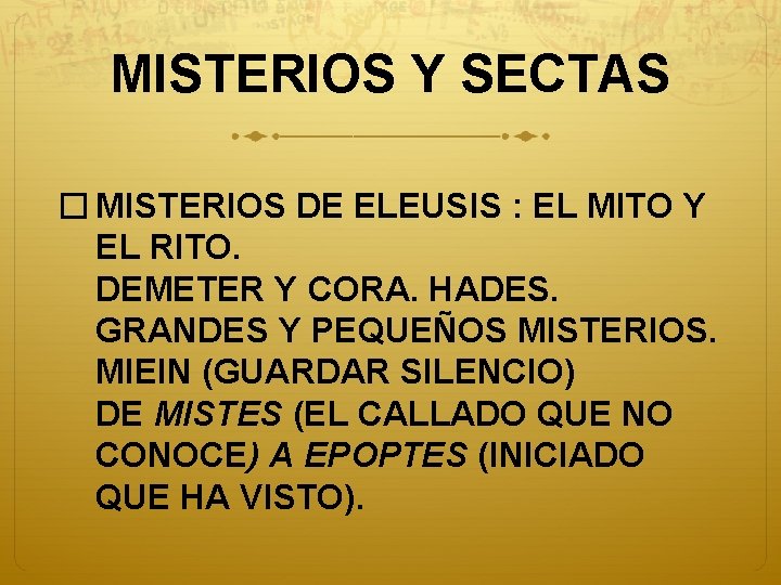 MISTERIOS Y SECTAS � MISTERIOS DE ELEUSIS : EL MITO Y EL RITO. DEMETER