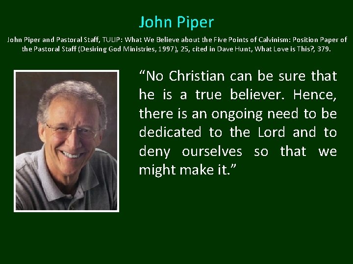 John Piper and Pastoral Staff, TULIP: What We Believe about the Five Points of