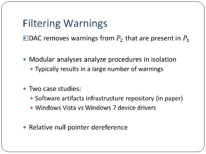 Filtering Warnings � 