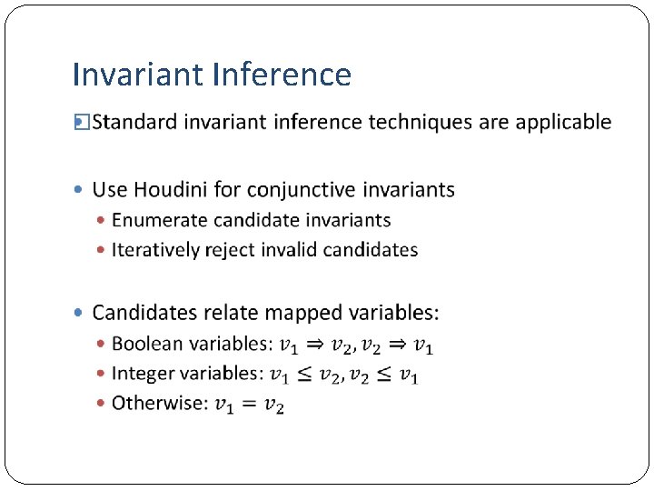 Invariant Inference � 