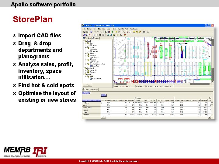 Apollo software portfolio Store. Plan Import CAD files Drag & drop departments and planograms