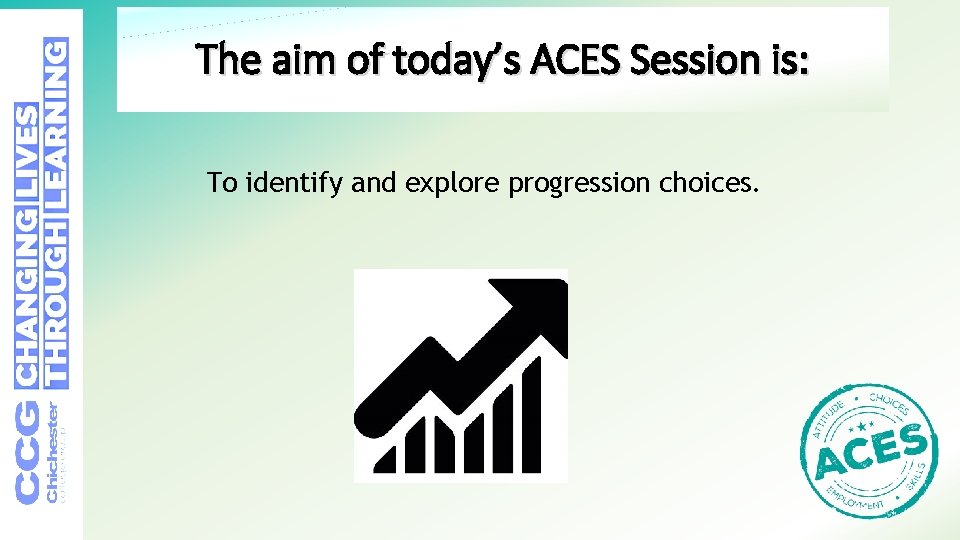 The aim of today’s ACES Session is: To identify and explore progression choices. 