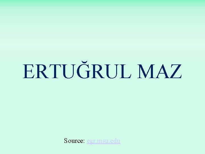 ERTUĞRUL MAZ Source: egr. msu. edu 
