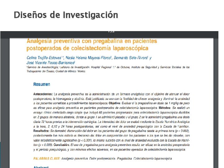 Diseños de Investigación 