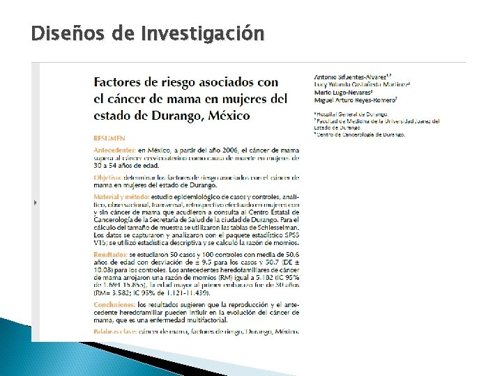 Diseños de Investigación 