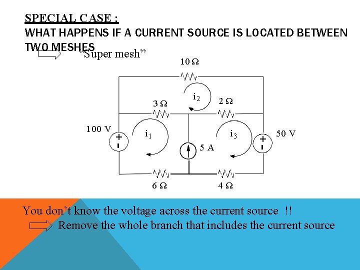 SPECIAL CASE : WHAT HAPPENS IF A CURRENT SOURCE IS LOCATED BETWEEN TWO MESHES